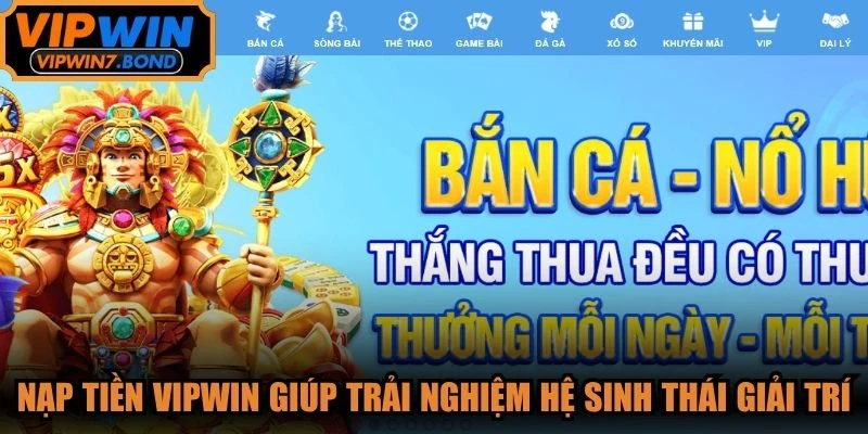 Nạp tiền VIPWIN giúp trải nghiệm toàn bộ hệ sinh thái giải trí