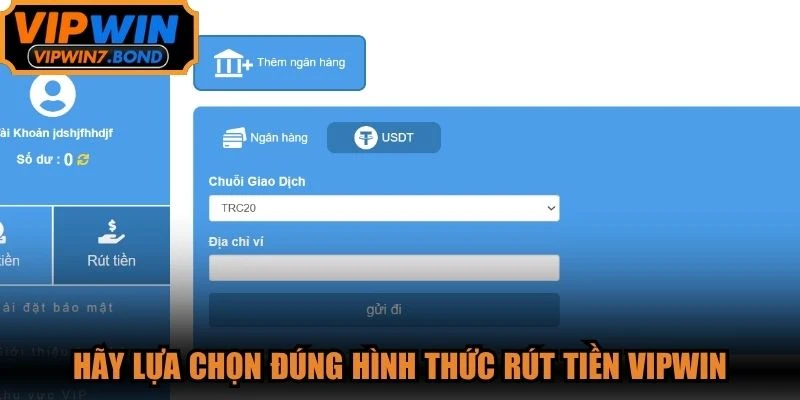 Hãy lựa chọn đúng hình thức rút tiền VIPWIN